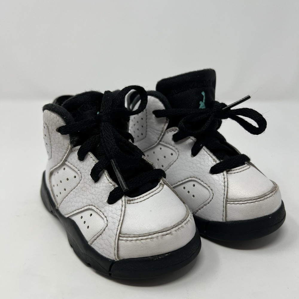 Nike Air Jordan 6 Retro White Hyper Jade Black‎ Toddler Size 5C